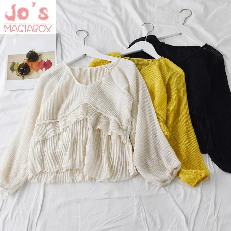 Sweet Vintage Vogue Women Soild Chiffon Tops And Blouses Ladies Casual Kawaii Polka Dot Ruffles Long Sleeve Shirts Blusas Mujer
Sweet Vintage Vogue Women Soild Chiffon Tops And Blouses Ladies Casual Kawaii Polka Dot Ruffles Long Sleeve Shirts Blusas Mujer