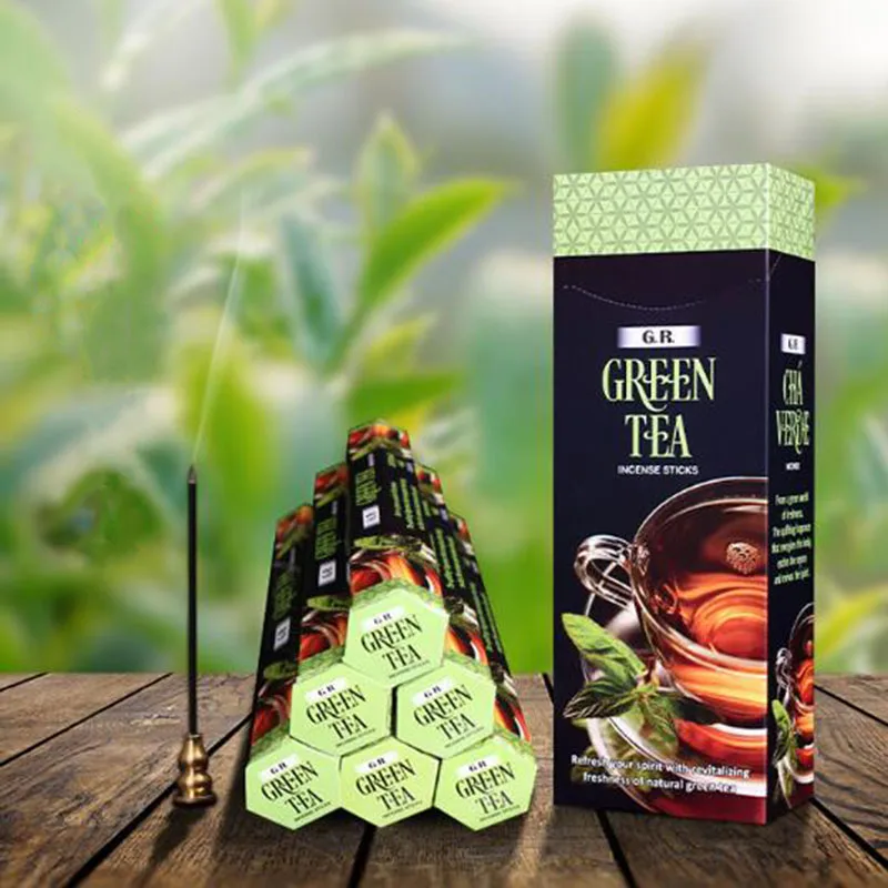 

Натуральный зеленый чай, искусственная палочка, 6 маленьких коробок/большая коробка, Индийские благовония, чистый воздух, комнатные специи, освежитель воздуха, ароматерапия