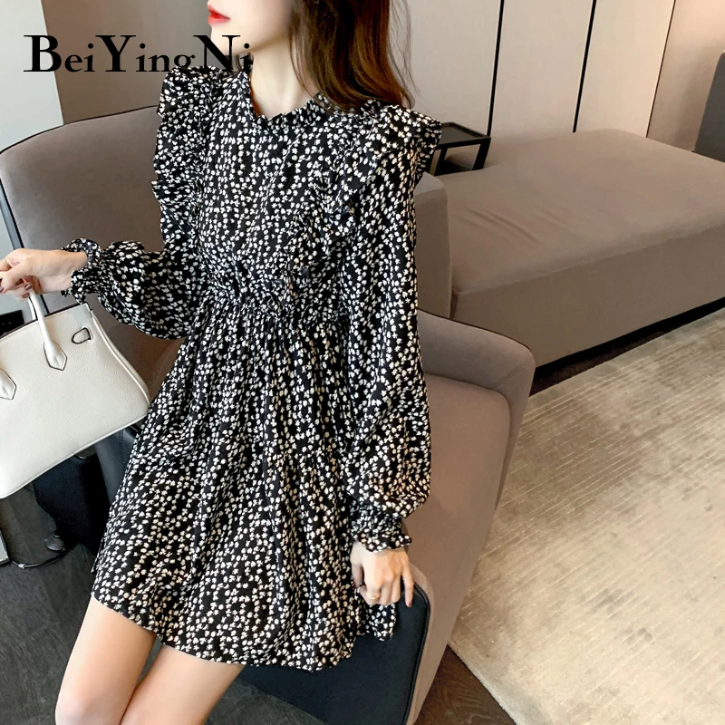Beiyingni Floral Printed Black Dress Female Slim Elegant Vintage Harajuku Streetwear Dresses Womens Patchwork Ruffle Vestidos OL
Beiyingni Floral Printed Black Dress Female Slim Elegant Vintage Harajuku Streetwear Dresses Womens Patchwork Ruffle Vestidos OL