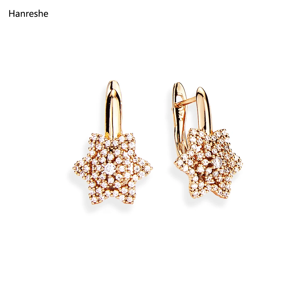 Hanreshe Copper Stars Stud Earring Crystal Zirconia Luxury Trendy Jewelry Elegant Exquisite Gold Earrings Woman Accessories Gift
Hanreshe Copper Stars Stud Earring Crystal Zirconia Luxury Trendy Jewelry Elegant Exquisite Gold Earrings Woman Accessories Gift