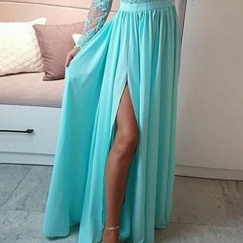 Mandylandy Dress Summer Mesh V-neck Slim High Waist Crimp Split Dress Womens Casual Solid Color Embroidered Lace Stitching Dress 
Mandylandy Dress Summer Mesh V-neck Slim High Waist Crimp Split Dress Womens Casual Solid Color Embroidered Lace Stitching Dress
