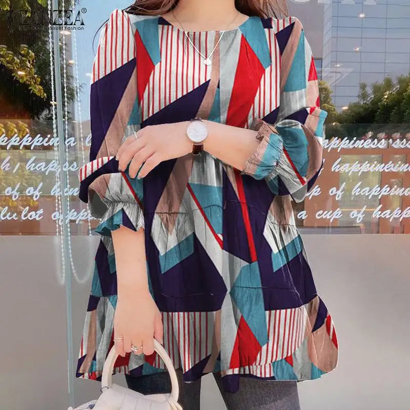 ZANZEA Vintage Women Ruffle Blouse 2021 Summer Office Lady Printed Tops Casual Puff Sleeve Loose Patchwork Streetwear
ZANZEA Vintage Women Ruffle Blouse 2021 Summer Office Lady Printed Tops Casual Puff Sleeve Loose Patchwork Streetwear