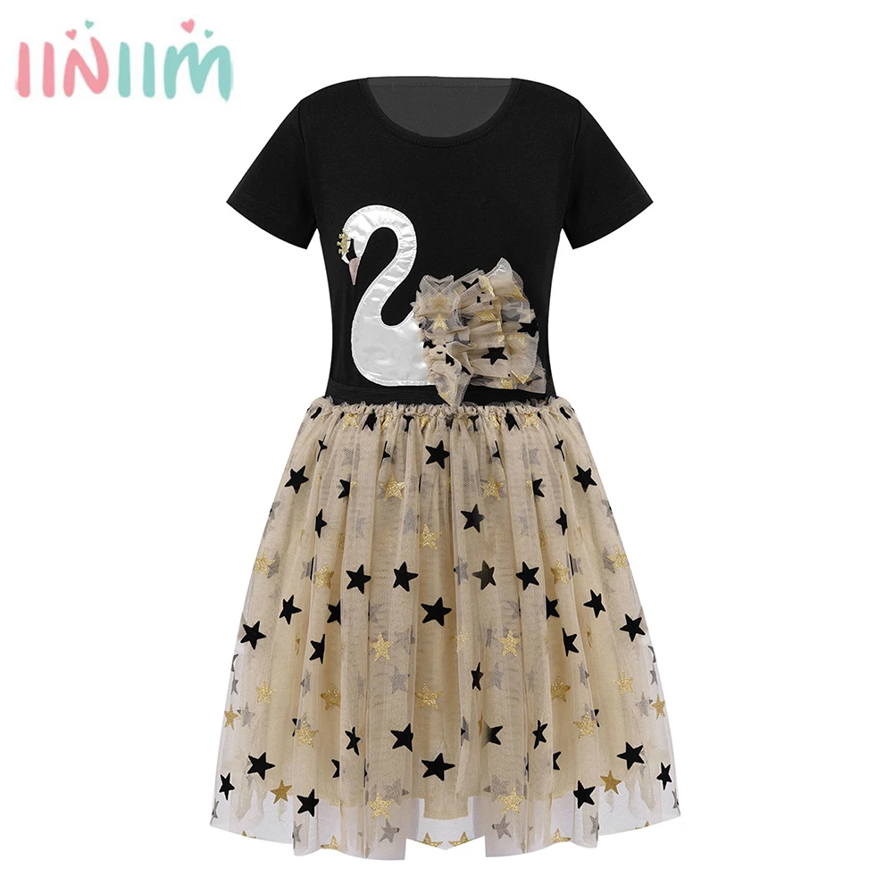 Kids Summer Dresses for Girls Swan Applique Princess Dress Girls Short Sleeve Tops Mesh Tutu Skirt Sets Girl Party Clothing
Kids Summer Dresses for Girls Swan Applique Princess Dress Girls Short Sleeve Tops Mesh Tutu Skirt Sets Girl Party Clothing
