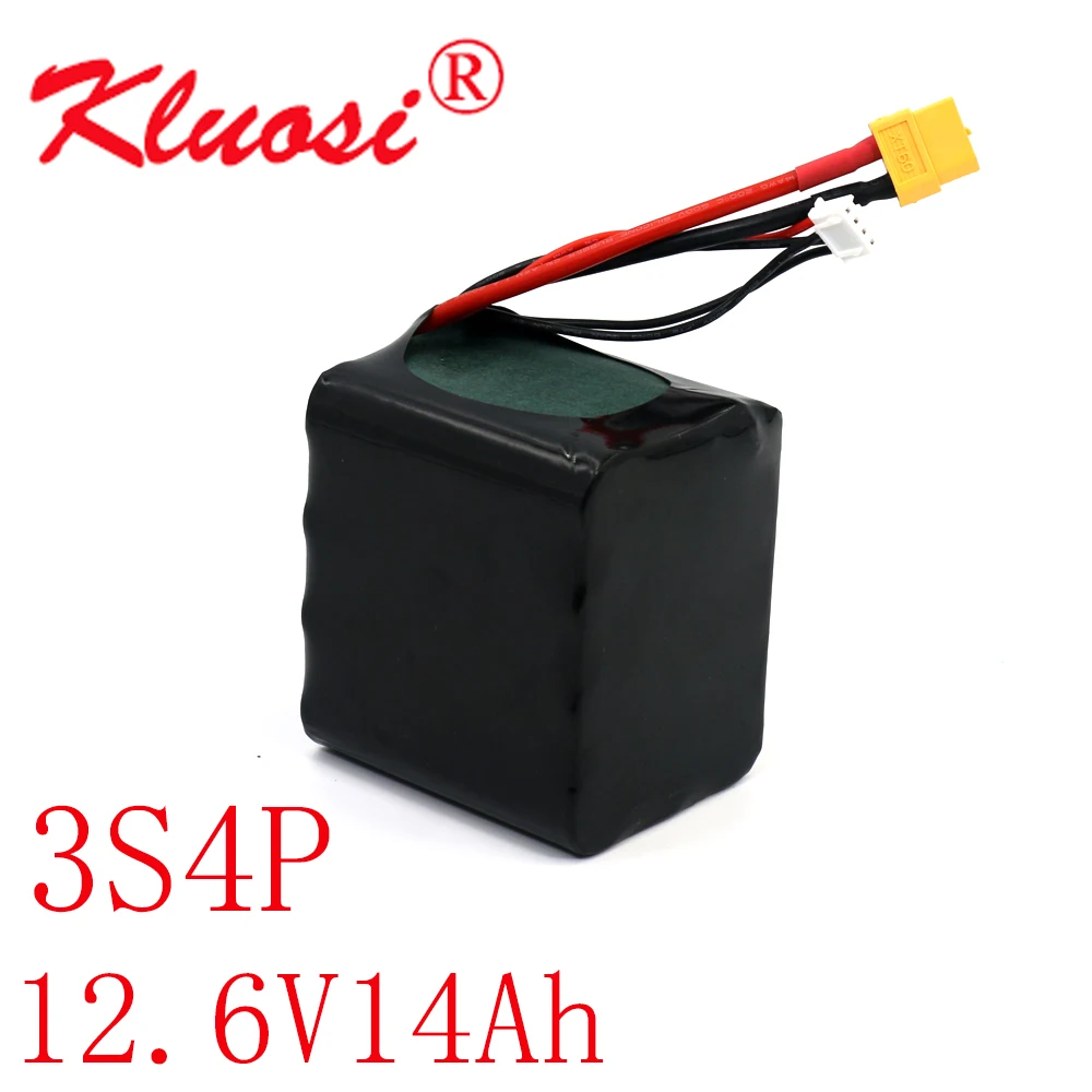 KLUOSI 3S4P 12V 14Ah High Capacity UAV Rechargeable 12.6V Li-ion Battery for Various RC Airplane Drone Quadrotor XH2.54-4P XT60
KLUOSI 3S4P 12V 14Ah High Capacity UAV Rechargeable 12.6V Li-ion Battery for Various RC Airplane Drone Quadrotor XH2.54-4P XT60