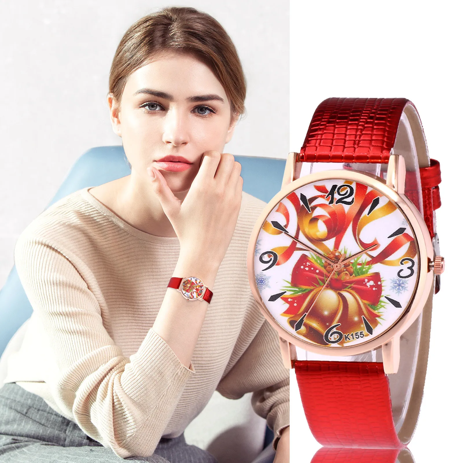 Watch for women luxury Christmas Printed Dial Quartz wristWatch snowflake Leather Band Digital Scale Watches New часы женские W3
Watch for women luxury Christmas Printed Dial Quartz wristWatch snowflake Leather Band Digital Scale Watches New часы женские W3