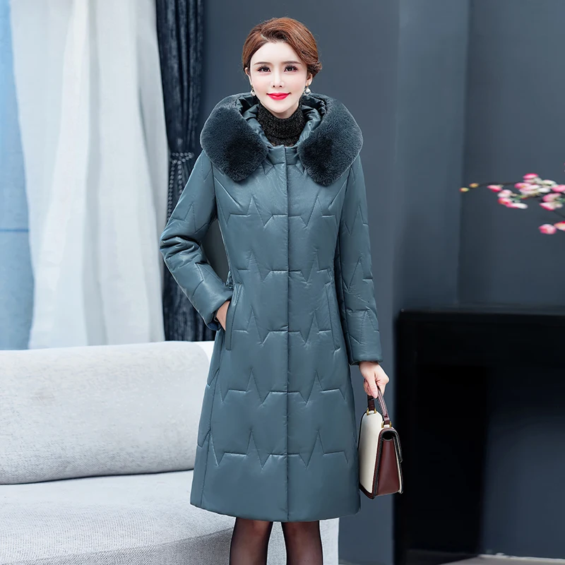 2020 Winter PU Leather Jacket Women Fur Collar Long Black Coat Female Overcoat Slim Elegant Thicken Warm Cotton Woman Parkas
2020 Winter PU Leather Jacket Women Fur Collar Long Black Coat Female Overcoat Slim Elegant Thicken Warm Cotton Woman Parkas