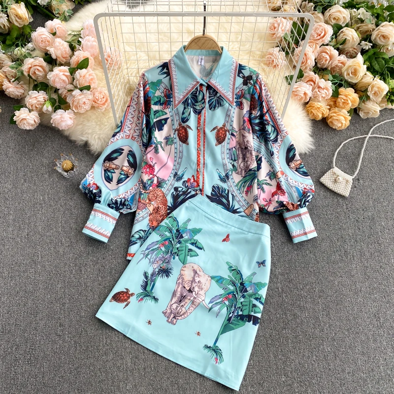 Bohemia Fashion Women Long Puff Sleeve Floral Print Casual Shirts+Bodycon Skirt 2 Piece Set 2021 Summer Blouse
Bohemia Fashion Women Long Puff Sleeve Floral Print Casual Shirts+Bodycon Skirt 2 Piece Set 2021 Summer Blouse