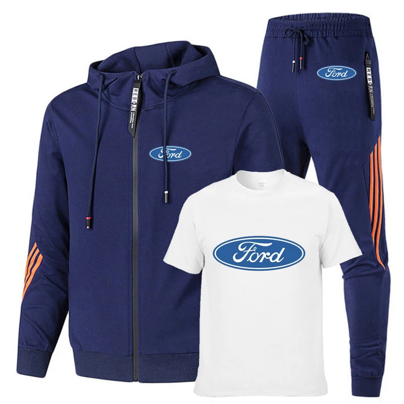 Men's suits Ford Car Logo printing Spring Autumn Cotton High Quality Solid color stripe Men's sweatshirt+T-shirt+pants 3-piece
Men's suits Ford Car Logo printing Spring Autumn Cotton High Quality Solid color stripe Men's sweatshirt+T-shirt+pants 3-piece