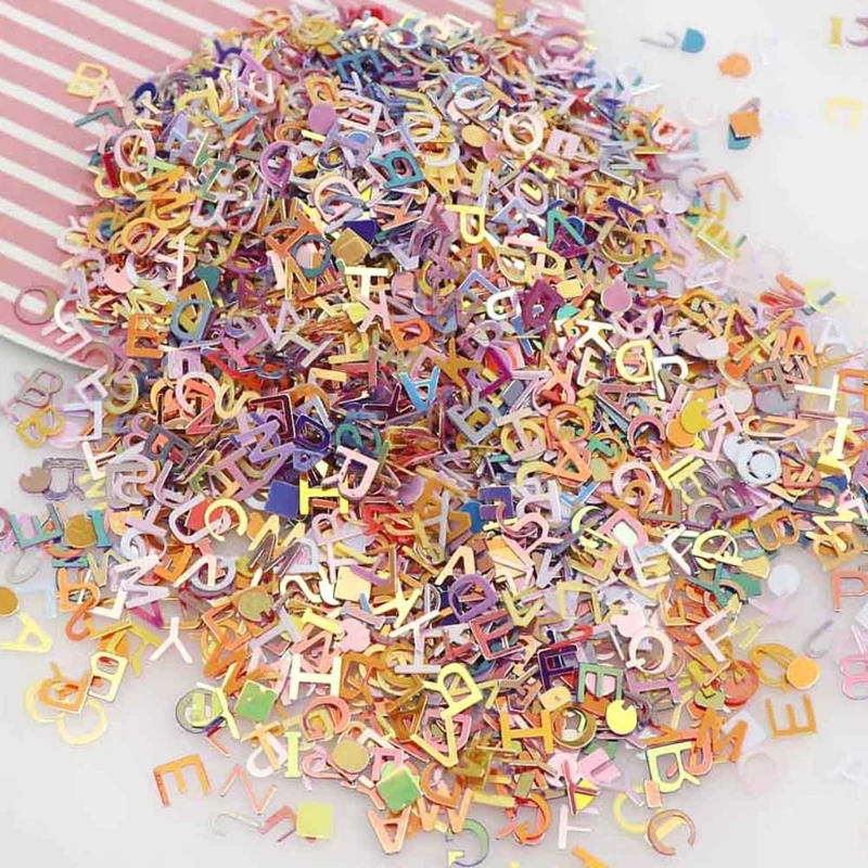 U90E Art Craft Glitter Holographic Flake Confetti of Alphabetic Letters Shiny Sequins
U90E Art Craft Glitter Holographic Flake Confetti of Alphabetic Letters Shiny Sequins