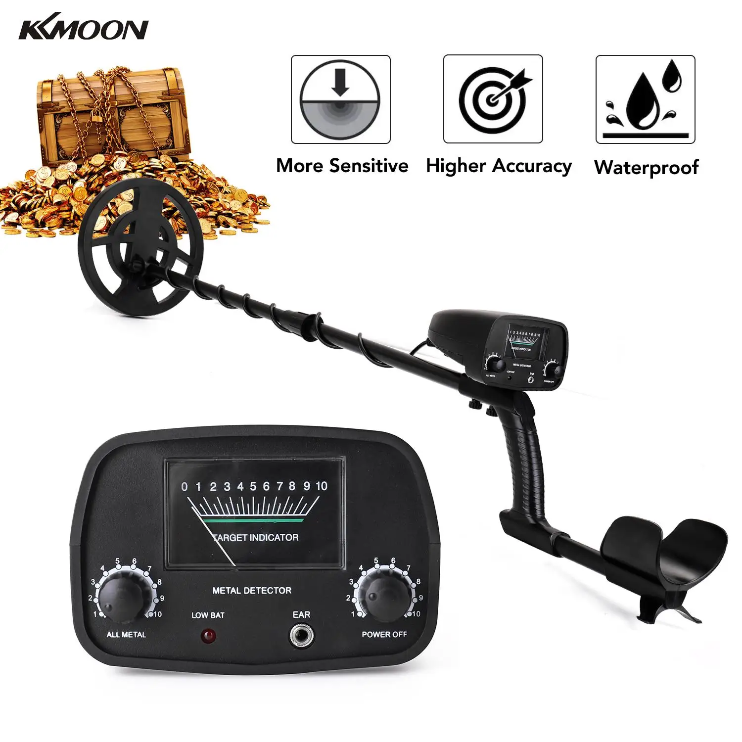 KKMOON Professional Underground Metal Detector High Sensitivity Jewelry Treasure Gold finder Metal Gold Treasure Detector
KKMOON Professional Underground Metal Detector High Sensitivity Jewelry Treasure Gold finder Metal Gold Treasure Detector