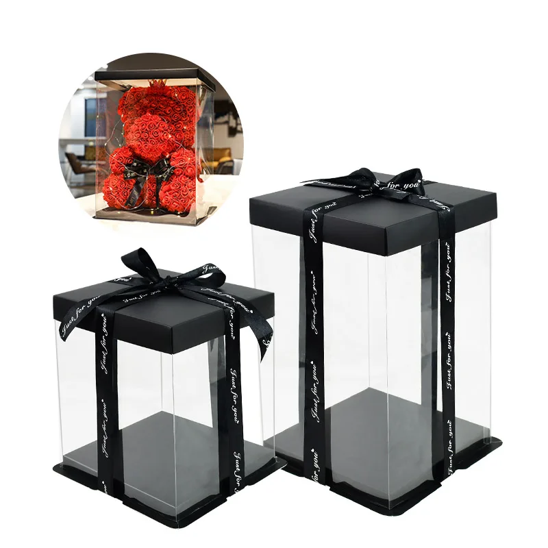 20/28cm PVC Clear Transparent Gift Box Wedding Party Favor Holder Rose Flower Bear Packaging Box DIY Birthday Cake Box Supplies
20/28cm PVC Clear Transparent Gift Box Wedding Party Favor Holder Rose Flower Bear Packaging Box DIY Birthday Cake Box Supplies