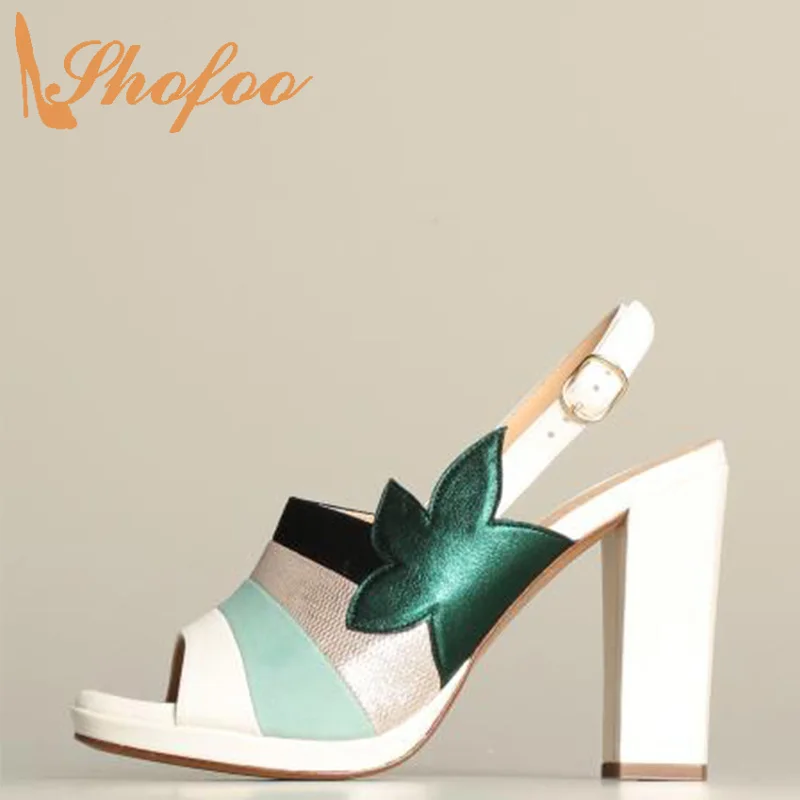 Mixed Colors Patchwork Slingback Women Sandals High Chunky Heels Ladies Summer New Fashion Flowers Shoes Large Size 13 15 Shofoo
Mixed Colors Patchwork Slingback Women Sandals High Chunky Heels Ladies Summer New Fashion Flowers Shoes Large Size 13 15 Shofoo