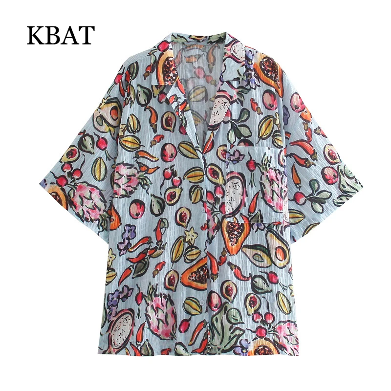 KBAT 2021 Women Oversized Shirt Print Button Up Collared Shirts Woman Summer Short Sleeve Plus Size Ladies Tops Casual Blouses
KBAT 2021 Women Oversized Shirt Print Button Up Collared Shirts Woman Summer Short Sleeve Plus Size Ladies Tops Casual Blouses