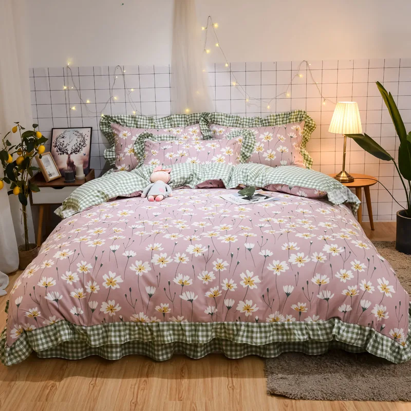 Kawaii Korean Duvet Cover Princess Style Sub-bed Sheet Double Duvet Cover Bed Skirt Sheet Bed Cover Bed Cover Bedding 4pcs Set
Kawaii Korean Duvet Cover Princess Style Sub-bed Sheet Double Duvet Cover Bed Skirt Sheet Bed Cover Bed Cover Bedding 4pcs Set