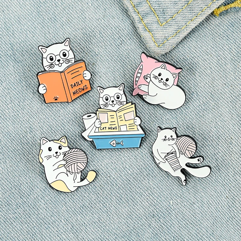 Hey cat series pillow basketball reading cute cat shape brooch unisex pin enamel Bag accessories Jewelry Gifts for students
Hey cat series pillow basketball reading cute cat shape brooch unisex pin enamel Bag accessories Jewelry Gifts for students