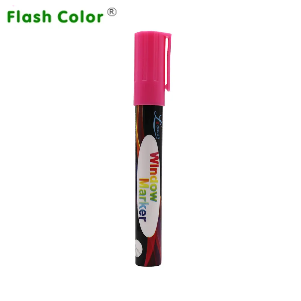 Флуоресцентный маркер Flashcolor розовая ручка с двумя наконечниками 6 мм жидкий