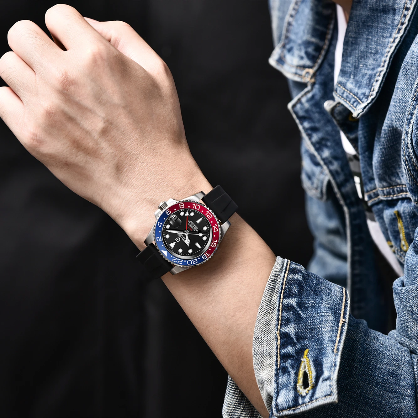 PAGANI DESIGN GMT Watch Rubber Strap Sapphire Glass Mens Watch Luxury Men Mechanical Watch Stainless Steel 100M Waterproof Clock
PAGANI DESIGN GMT Watch Rubber Strap Sapphire Glass Mens Watch Luxury Men Mechanical Watch Stainless Steel 100M Waterproof Clock