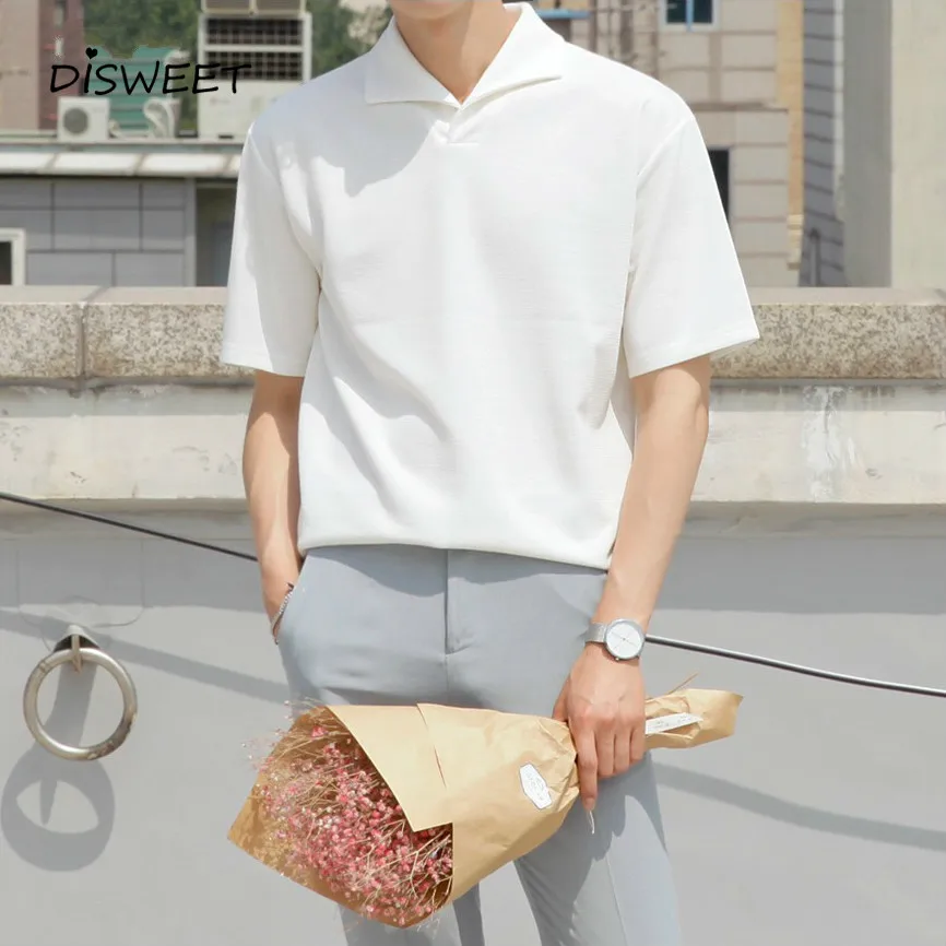 Solid Lapel T-shirt Men's Korean Short Sleeve Loose Tees Boy Simple Slim Summer Top Men 2020
Solid Lapel T-shirt Men's Korean Short Sleeve Loose Tees Boy Simple Slim Summer Top Men 2020