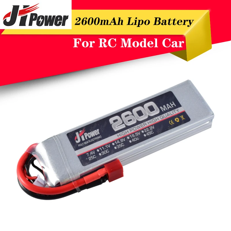 

High Quality JHPower 7.4V 2600mAh 2S 25C Original Rechargeable Lipo Battery with T Plug for RC Model Drone