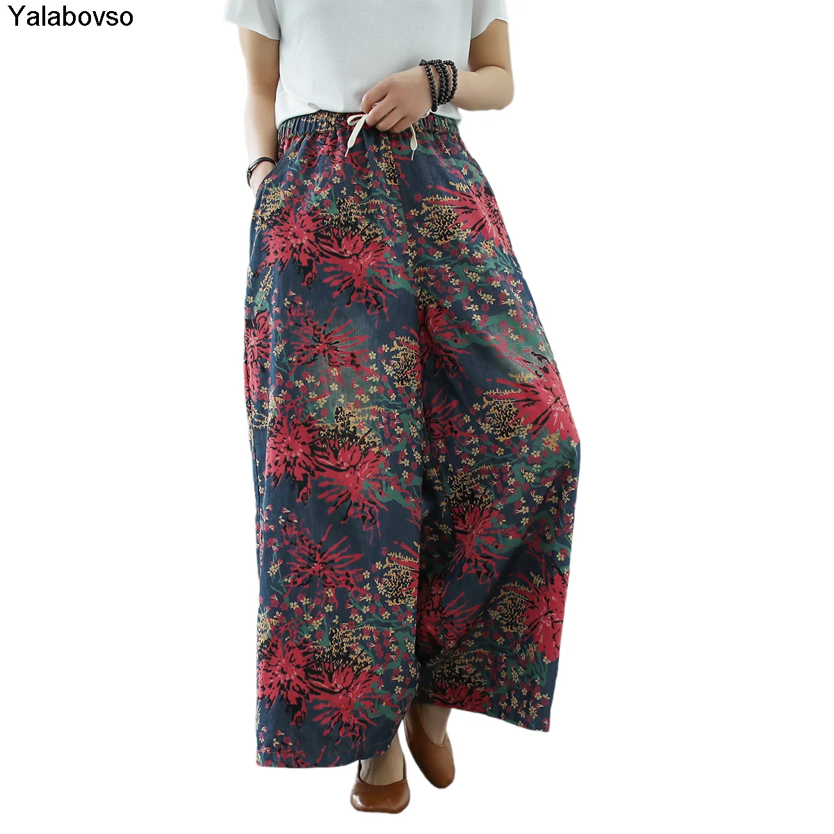 Flower Printed Jeans Women's 2021 Spring Summer New Retro Art Loose Bohimian Wide Leg Pants Thin Capris Women's Pants Yalabvso
Flower Printed Jeans Women's 2021 Spring Summer New Retro Art Loose Bohimian Wide Leg Pants Thin Capris Women's Pants Yalabvso