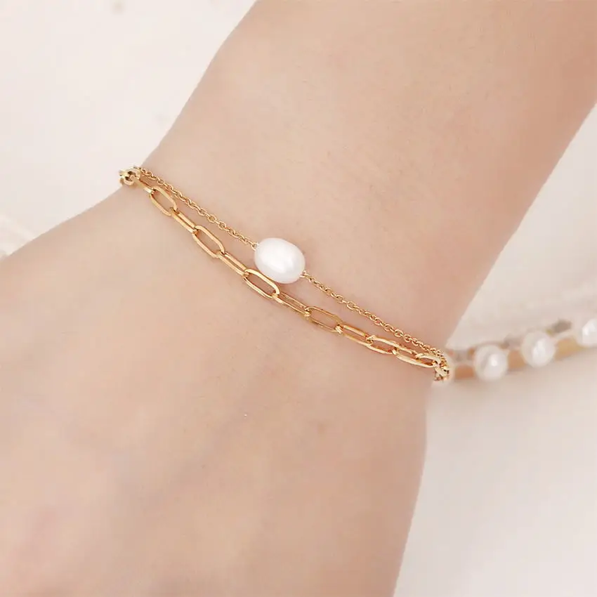 Layered Link Chain Baroque Freshwater Pearl Bead Charm Bracelets Bangles for Women New Summer Jewelry Boutique Quality Wholesale
Layered Link Chain Baroque Freshwater Pearl Bead Charm Bracelets Bangles for Women New Summer Jewelry Boutique Quality Wholesale