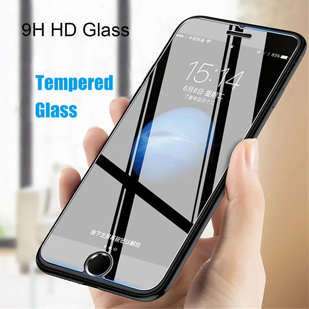Закаленное стекло для iPhone 5 5S 5C 6 6S 7 8 Plus X 10 2 шт. Защита экрана телефона iPho ne SE XR Xs |