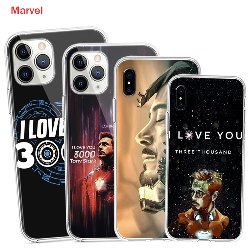 Силиконовый чехол "Железный человек" I Love You 3000 для Apple IPhone 12 11 Pro XS MAX XR X 8 7 6S 6 Plus