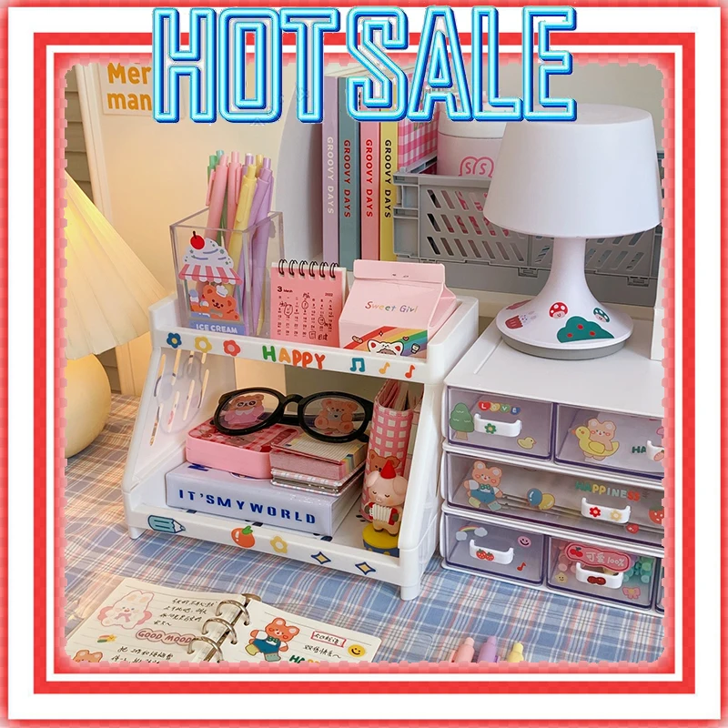 Настольный органайзер, корейский многослойный компактный настольный канцелярский стеллаж для хранения, простые полки, аксессуары, офисные... 
Настольный органайзер, корейский многослойный компактный настольный канцелярский стеллаж для хранения, простые полки, аксессуары, офисные...