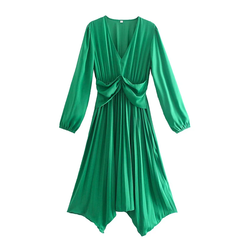 YENKYE New Women Vintage Satin Green Pleated Dress Female Long Sleeve V Neck Spring Autumn Casual Dress Ladies Vestido
YENKYE New Women Vintage Satin Green Pleated Dress Female Long Sleeve V Neck Spring Autumn Casual Dress Ladies Vestido