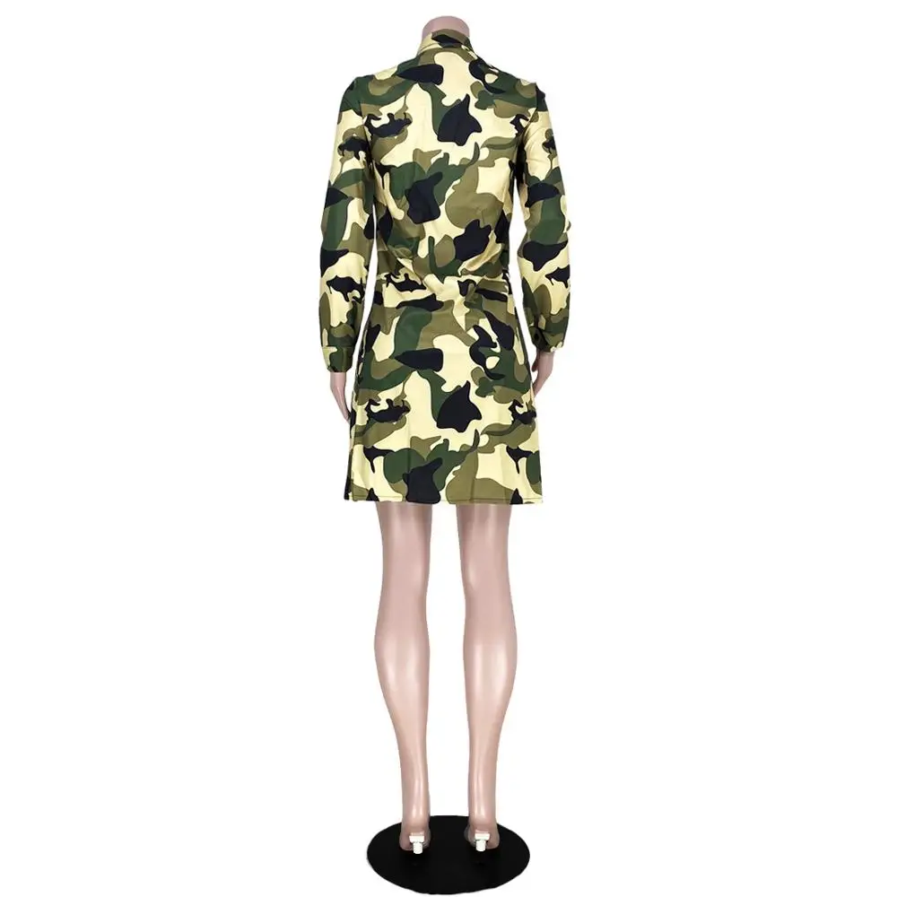2020 new fashion casual camouflage print dress loose Lapel long sleeve women's shirt skirt
2020 new fashion casual camouflage print dress loose Lapel long sleeve women's shirt skirt