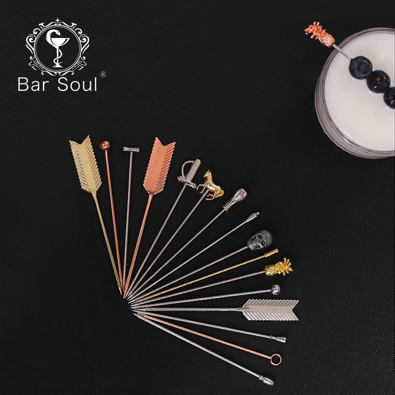 Коктейльные палочки Bar Soul из нержавеющей стали 304 для фруктов Креативные