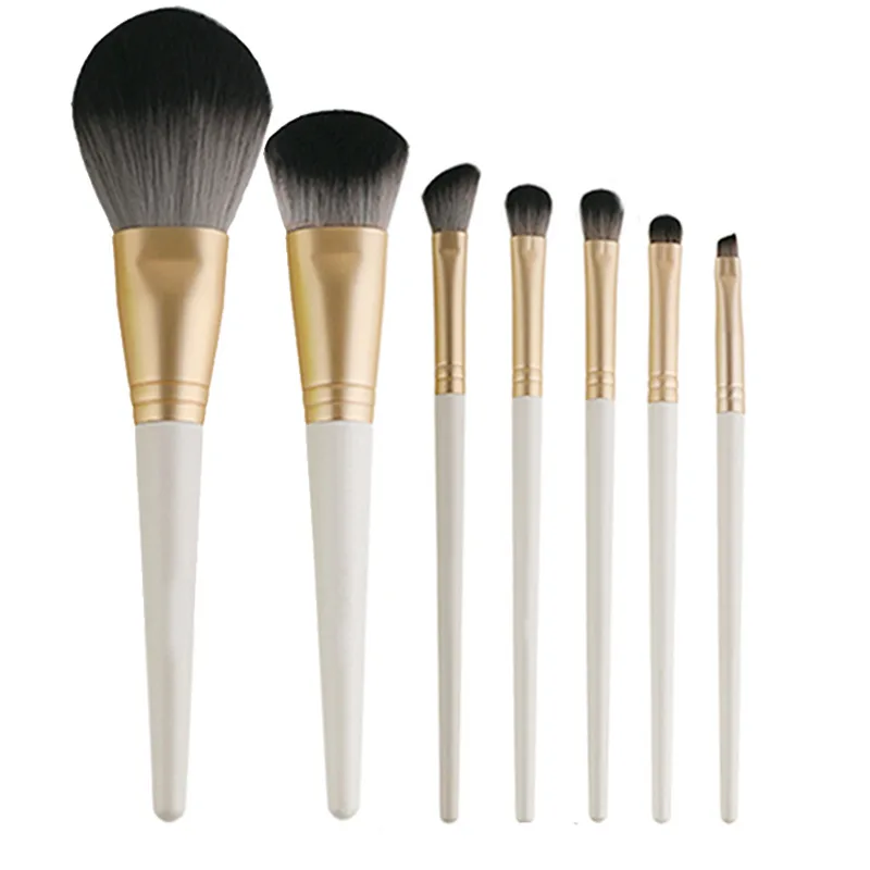 

MINSHZEE 7Pcs Hair Colorful Makeup Brushes Professional Foundation Powder Blush Eyeshadow Eyebrow Kabuki Blending Brush