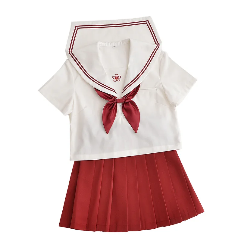 Autumn Japanese Orthodox Jk School Uniform Girls Cute Sailor Suits Black Tops Red Pleated Skirt Red Bowtie Sets Cosplay Costumes 
Autumn Japanese Orthodox Jk School Uniform Girls Cute Sailor Suits Black Tops Red Pleated Skirt Red Bowtie Sets Cosplay Costumes