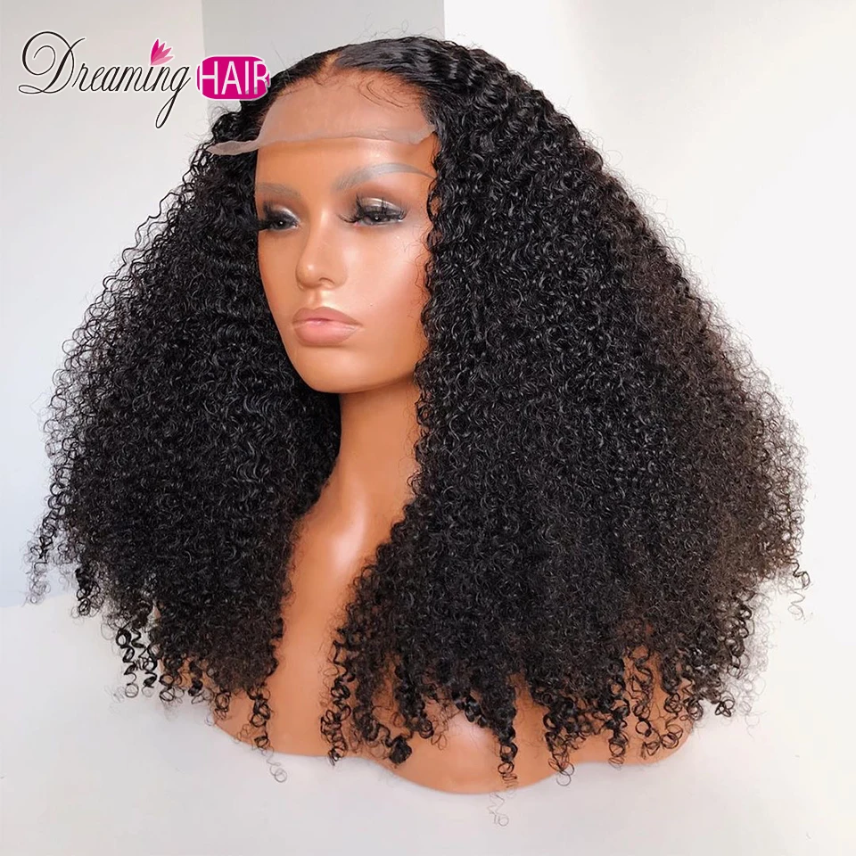 

13X4 3b/3c Afro Kinky Curly Lace Front Wig With Baby Hair Mongolian Remy Short Human Hair Wigs With Baby Hair Bleached Knot