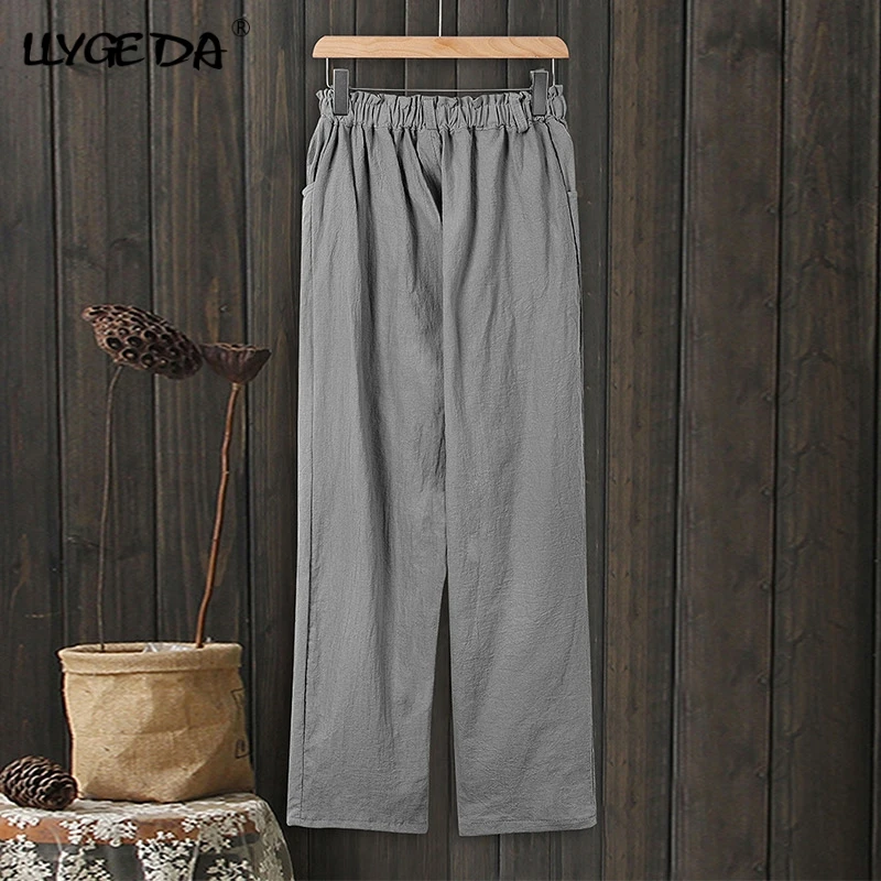 Cotton Linen Straight Women's Pants High Waist Solid Botton Pocket Loose Pants For Women 2021 Summer Fashion Trousers For Female
Cotton Linen Straight Women's Pants High Waist Solid Botton Pocket Loose Pants For Women 2021 Summer Fashion Trousers For Female