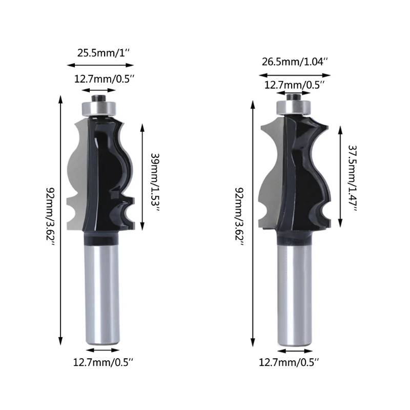 K1KA 2 Pcs Fishtail Handrail Router Bit 1/2″ Shank Handrail Fishtail Armrest Cutter Woodworking Trimming Milling Cutter Tool
K1KA 2 Pcs Fishtail Handrail Router Bit 1/2″ Shank Handrail Fishtail Armrest Cutter Woodworking Trimming Milling Cutter Tool