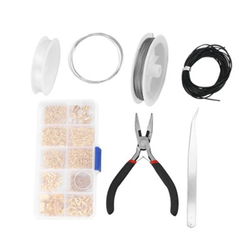 1 Box of Jewelry Making and Restoration Starter Kit, Suitable for Earrings, Bracelets, Necklaces, Finds, Handmade
1 Box of Jewelry Making and Restoration Starter Kit, Suitable for Earrings, Bracelets, Necklaces, Finds, Handmade