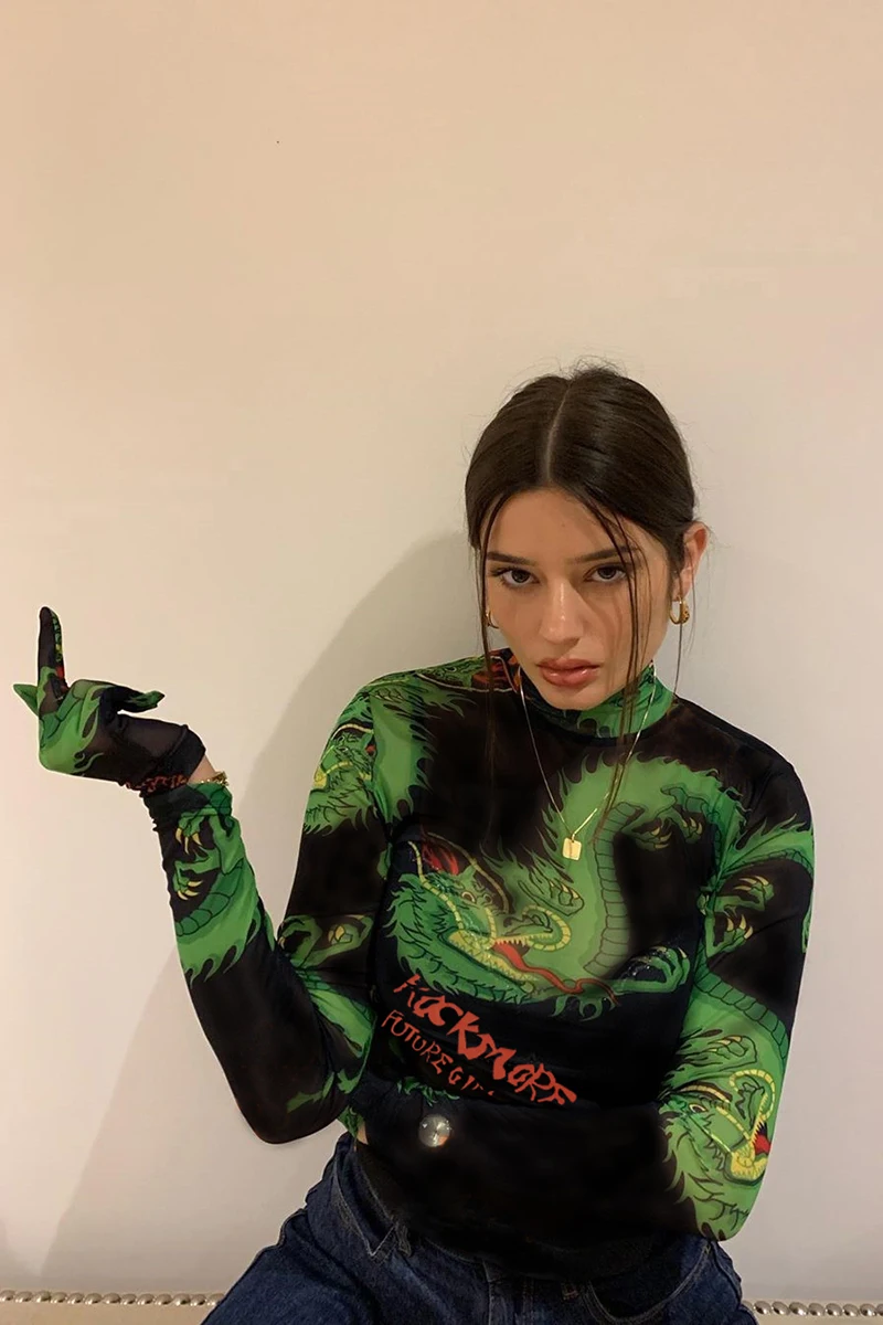 European and American Retro Weird Cool Personality Dragon Print Chic Self-cultivation All-match High-neck One-piece Long-sleeved
European and American Retro Weird Cool Personality Dragon Print Chic Self-cultivation All-match High-neck One-piece Long-sleeved