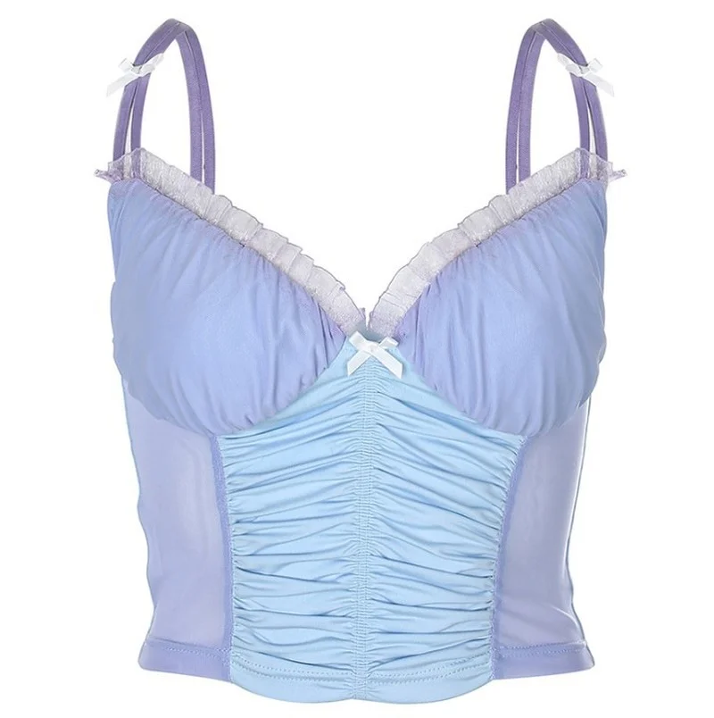 Y2K Aesthetic Cute Flower Tops Women Lace Trim Vintage 90s Kawaii pleated camisole Structure Stitched V Neck Sexy Corset Top new
Y2K Aesthetic Cute Flower Tops Women Lace Trim Vintage 90s Kawaii pleated camisole Structure Stitched V Neck Sexy Corset Top new