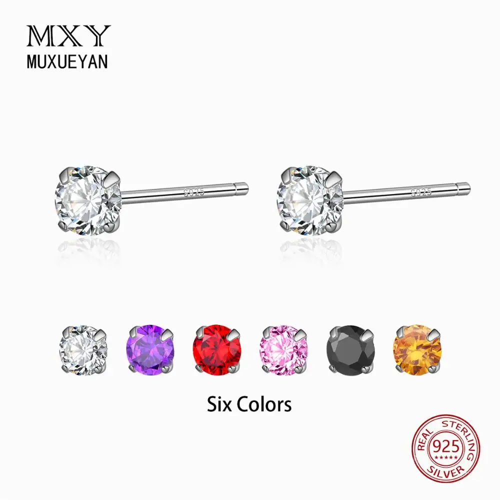 925 Sterling Silver 3mm Cubic Zircon mini Stud Earrings for women 6 Colors Jewelry MUXUEYAN
925 Sterling Silver 3mm Cubic Zircon mini Stud Earrings for women 6 Colors Jewelry MUXUEYAN