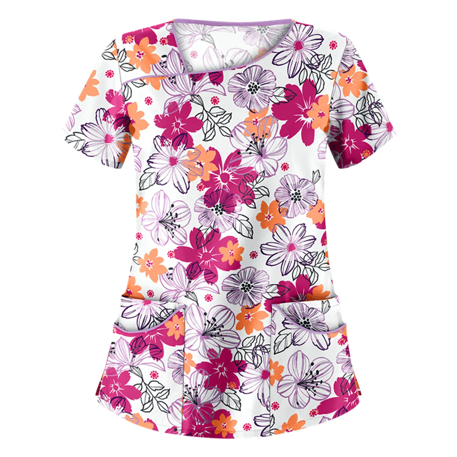 Vintage Floral Print Women Short Sleeve Working Uniform Blouse Hospital Beauty Salon Nursing Scrub Tops Gorro Enfermera A40
Vintage Floral Print Women Short Sleeve Working Uniform Blouse Hospital Beauty Salon Nursing Scrub Tops Gorro Enfermera A40