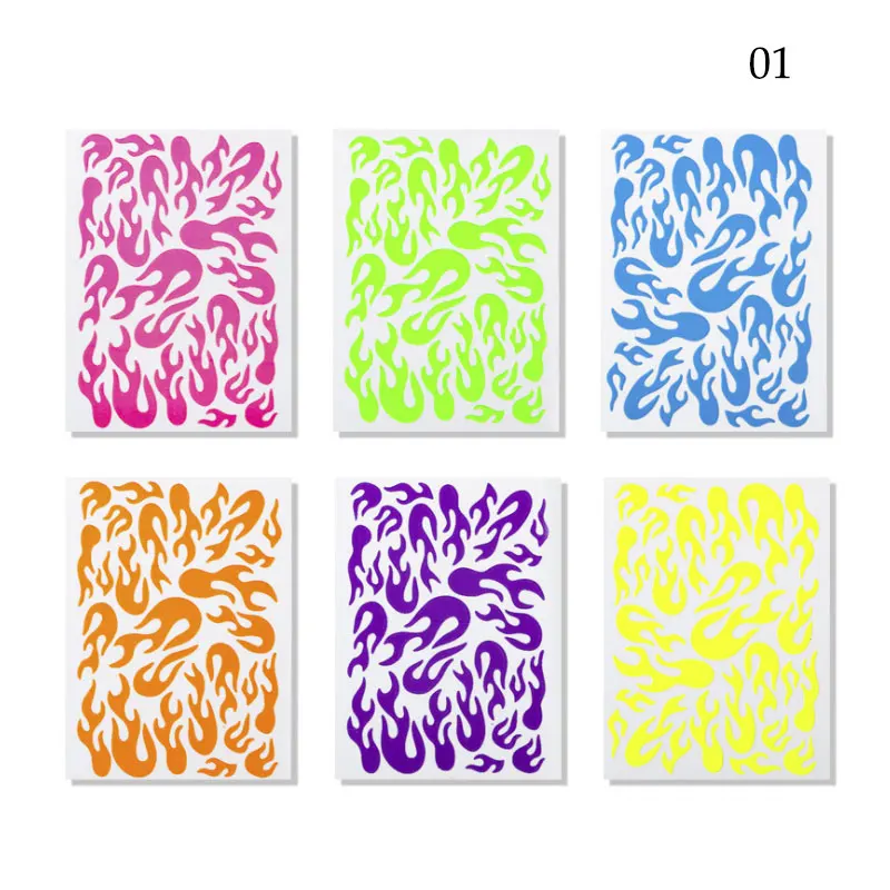 6 Pcs/set Fluorescent Flame Nail Stickers Self-adhesive Big Butterfly Digital Cloud Color Pattern Nail Applique Fashion Stickers
6 Pcs/set Fluorescent Flame Nail Stickers Self-adhesive Big Butterfly Digital Cloud Color Pattern Nail Applique Fashion Stickers