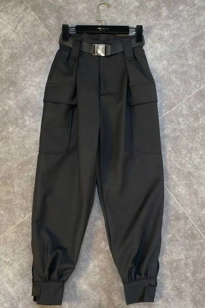 Spring Fashion Casusal Solid Color Loose Patchwork Sashes Belt Side Pocket Pleated Long Cargo Pants Women
Spring Fashion Casusal Solid Color Loose Patchwork Sashes Belt Side Pocket Pleated Long Cargo Pants Women