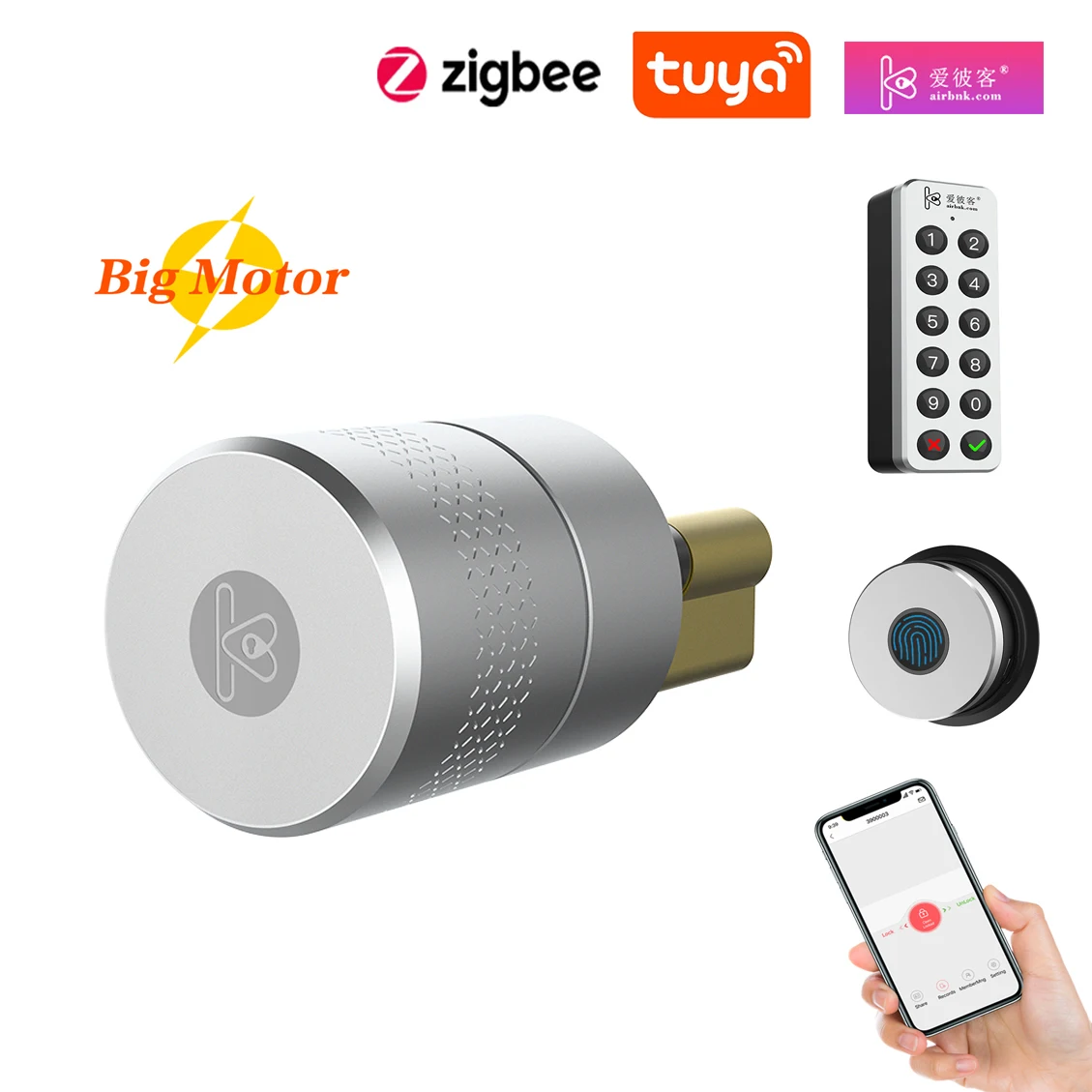Smart Bluetooth-compatible Remote Control EU Cylinder Lock Big Motor Type Airbnk M501 Fingerprint Tuya Zigbee APP Optional
Smart Bluetooth-compatible Remote Control EU Cylinder Lock Big Motor Type Airbnk M501 Fingerprint Tuya Zigbee APP Optional