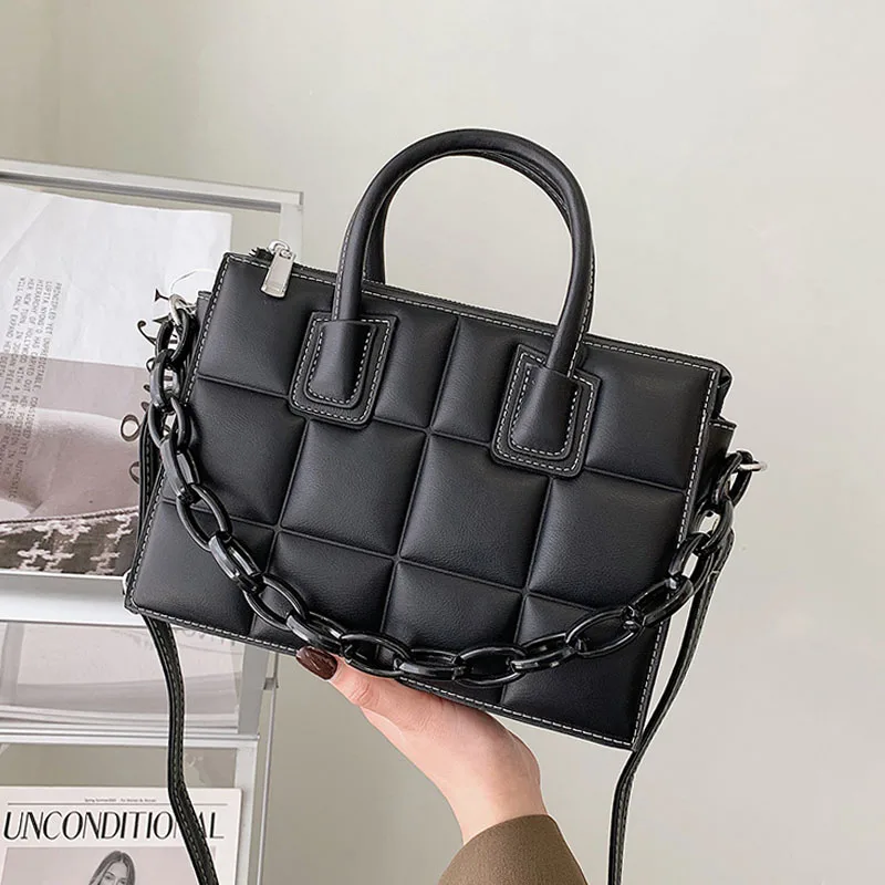 Elegant Plaid Chain Crossbody Bags for Women 2021 Fashion High Quality Pu Leather Women's Designer Handbag Vintage Shoulder Bag
Elegant Plaid Chain Crossbody Bags for Women 2021 Fashion High Quality Pu Leather Women's Designer Handbag Vintage Shoulder Bag
