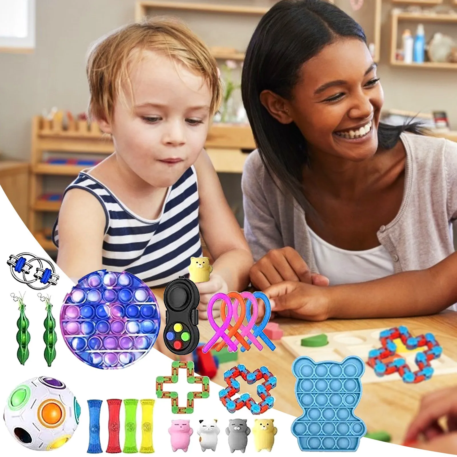 Fidget Toys AntiStress Set Stretchy Strings Push Gift Pack Adults Children Squishy Sensory Relief Antistress Decompression Toys
Fidget Toys AntiStress Set Stretchy Strings Push Gift Pack Adults Children Squishy Sensory Relief Antistress Decompression Toys