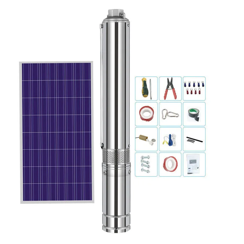 

High Lift 48V Solar Borehole Pump System For Deep Well Dc Centrifugal Submersible Irrigation Garden Home Agricultural