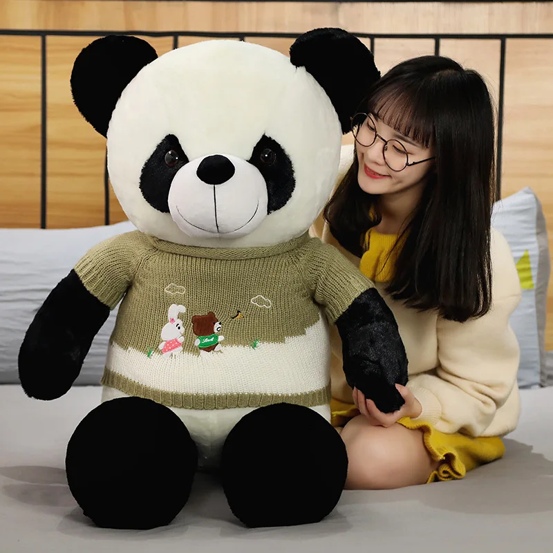 Cute sweater panda plush toy doll large Chinese black and white panda doll doll girl's day gift
Cute sweater panda plush toy doll large Chinese black and white panda doll doll girl's day gift