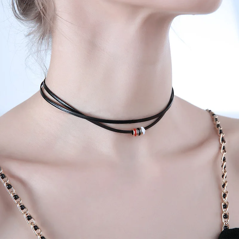 CHOKER Fashion People Tri-color Ring Double Hipster Choker Niche Style INS Cool Collarbone Chain Necklace Best Gift Wholesale
CHOKER Fashion People Tri-color Ring Double Hipster Choker Niche Style INS Cool Collarbone Chain Necklace Best Gift Wholesale