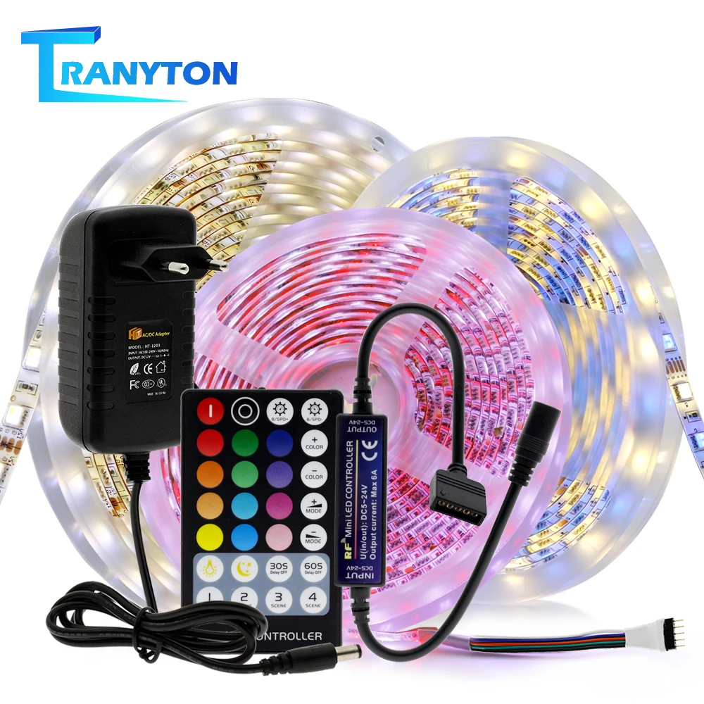 5050 Светодиодная лента DC12V RGB/RGBW/RGB + CCT/двойной белый гибкий светильник пульт